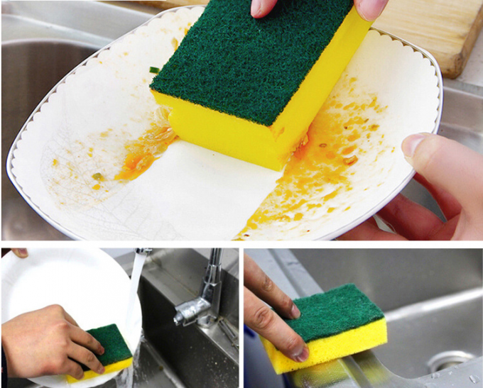 Retiro modificado para requisitos particulares esponja del color del plato que se lava duradero de manchas obstinadas